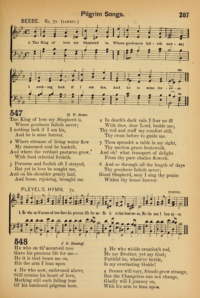 Worship in Song: a selection of hymns and tunes for the Service of the Sanctuary  page 287