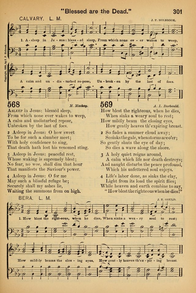 Worship in Song: a selection of hymns and tunes for the Service of the Sanctuary  page 301