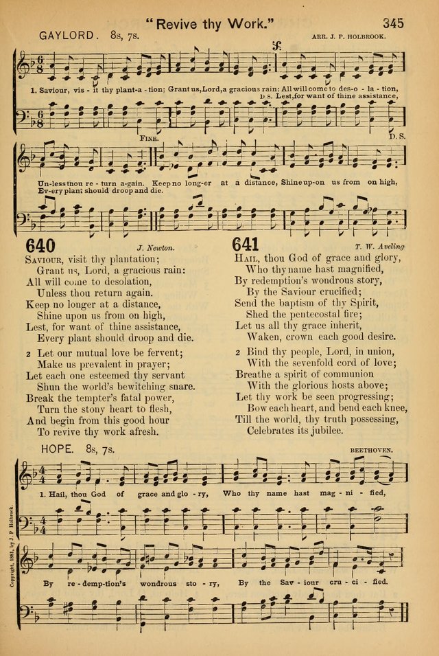 Worship in Song: a selection of hymns and tunes for the Service of the Sanctuary  page 345