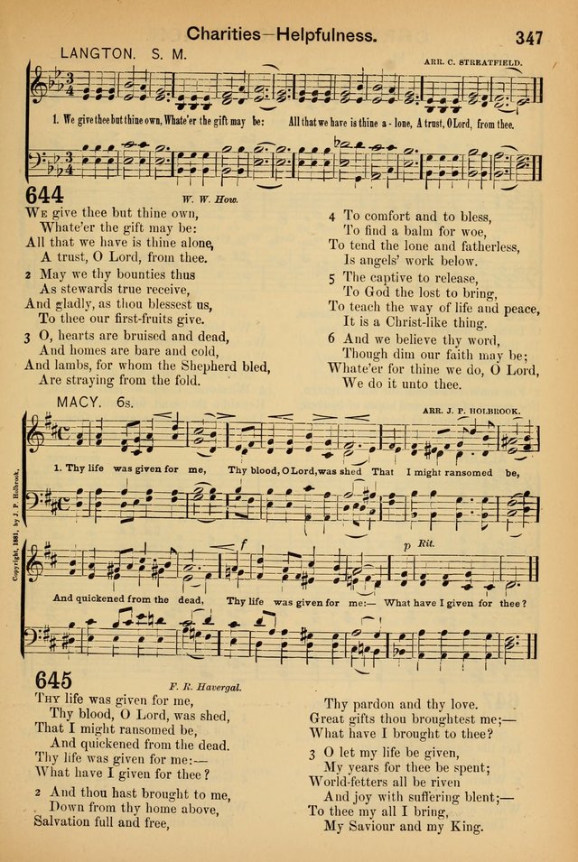 Worship in Song: a selection of hymns and tunes for the Service of the Sanctuary  page 347