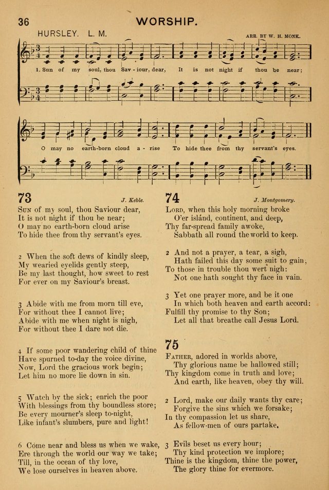 Worship in Song: a selection of hymns and tunes for the Service of the Sanctuary  page 36