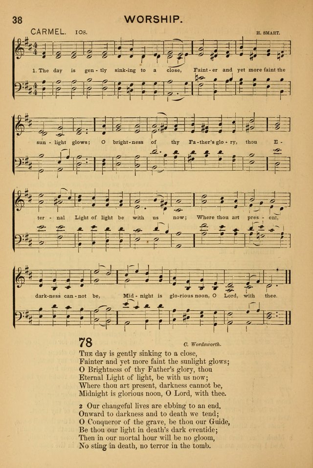 Worship in Song: a selection of hymns and tunes for the Service of the Sanctuary  page 38
