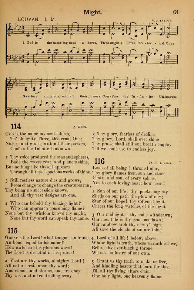 Worship in Song: a selection of hymns and tunes for the Service of the Sanctuary  page 61