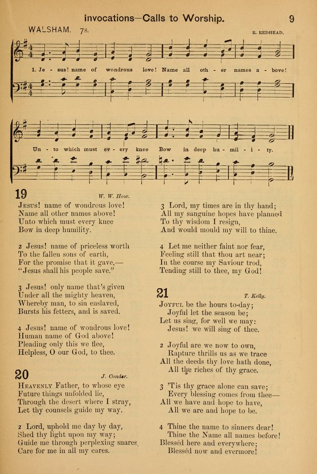 Worship in Song: a selection of hymns and tunes for the Service of the Sanctuary  page 9