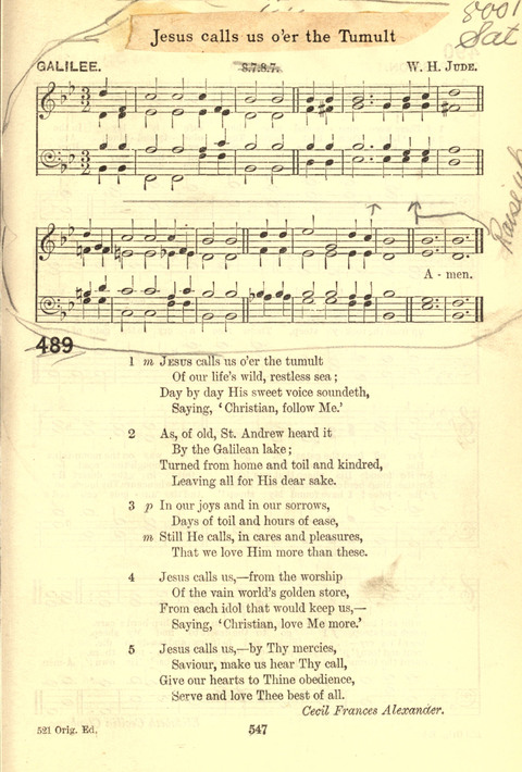 Worship Song: with accompanying tunes page 547