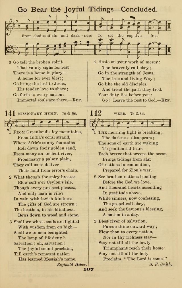 Westminster Sabbath School Hymnal, a collection of hymns and tunes for use in sabbath-schools and social meetings page 108
