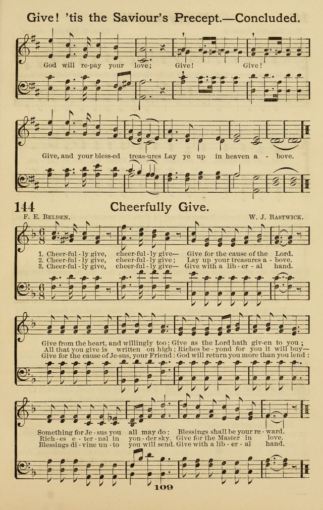 Westminster Sabbath School Hymnal, a collection of hymns and tunes for use in sabbath-schools and social meetings page 110
