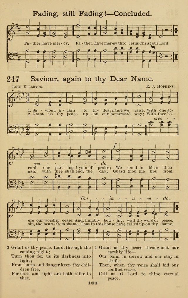 Westminster Sabbath School Hymnal, a collection of hymns and tunes for use in sabbath-schools and social meetings page 182