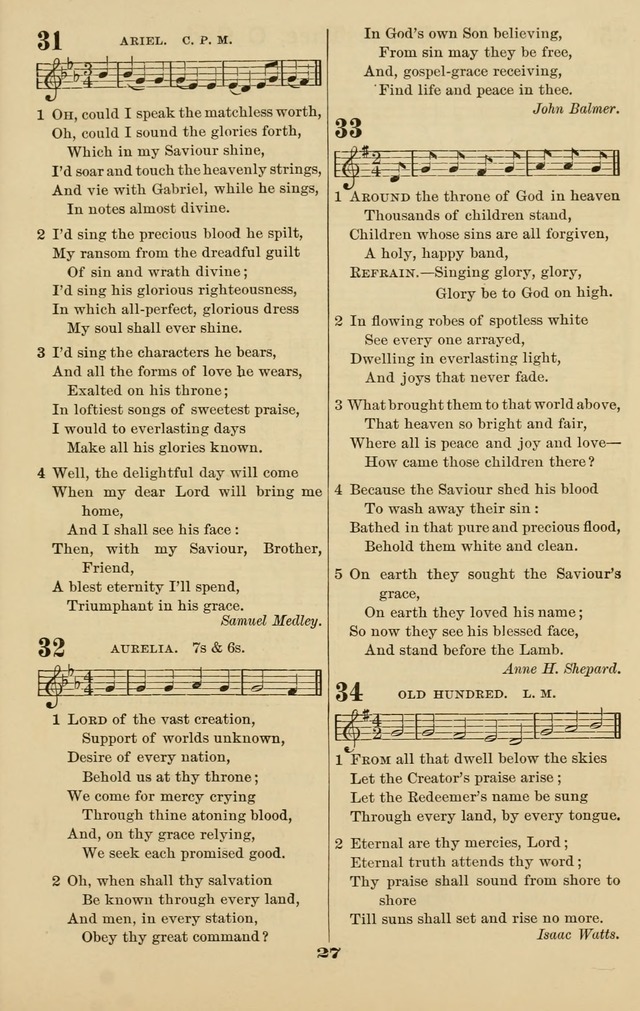 Westminster Sabbath School Hymnal, a collection of hymns and tunes for use in sabbath-schools and social meetings page 28