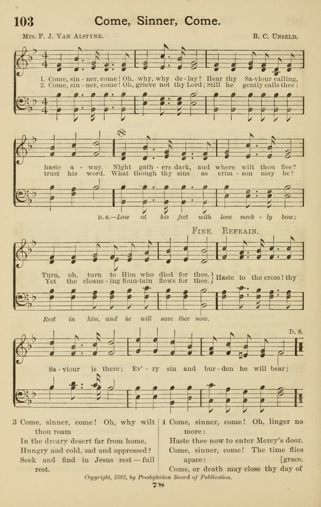 Westminster Sabbath School Hymnal, a collection of hymns and tunes for use in sabbath-schools and social meetings page 79