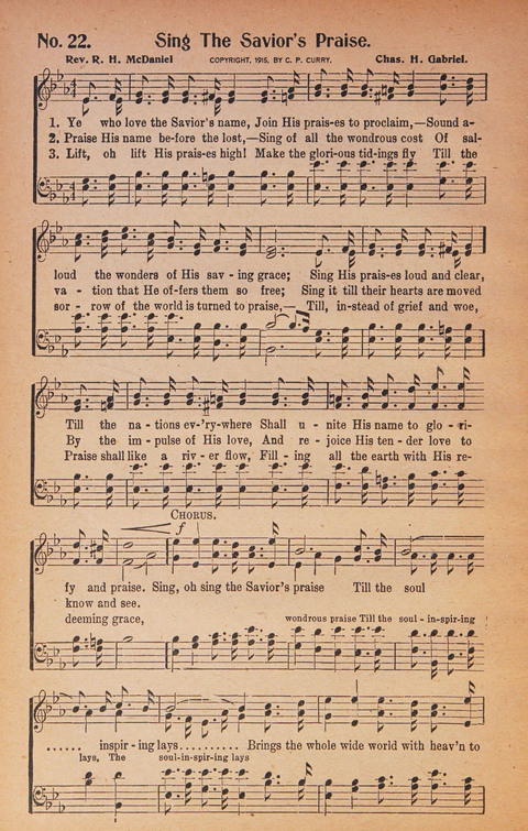 World Wide Revival Songs: for the Church, Sunday School and Evangelistic Meetings page 22
