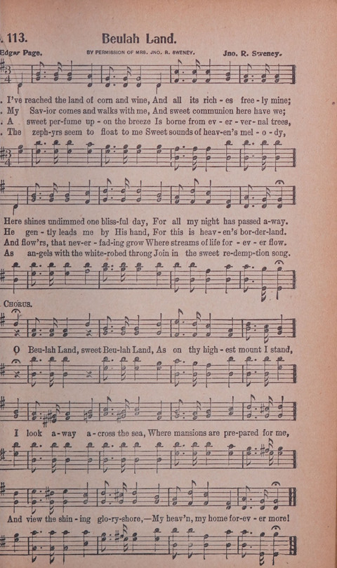World Wide Revival Songs No. 2: for the Church, Sunday school and Evangelistic Campains page 113