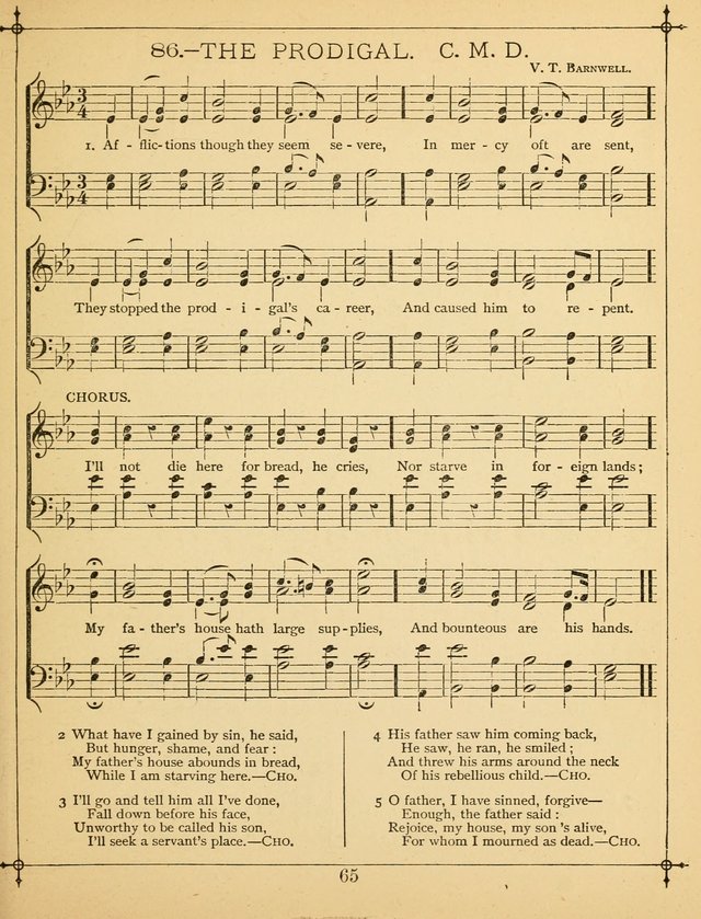 The Wreath of Gems: or strictly favorite songs and tunes for the Sunday School, and for general use in public and social worship page 65