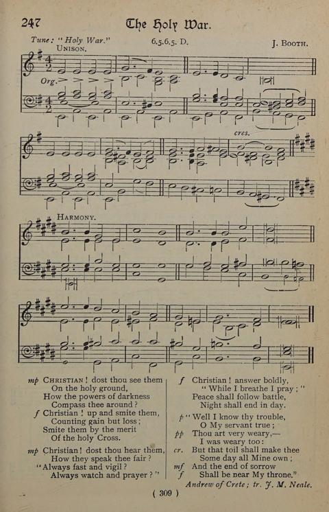 The Y.M.C.A. Hymnal: specially compiled for the use of men page 309