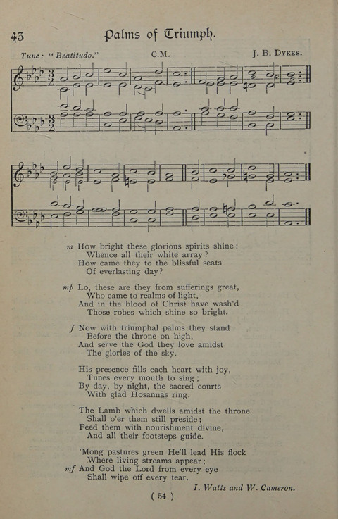 The Y.M.C.A. Hymnal: specially compiled for the use of men page 54