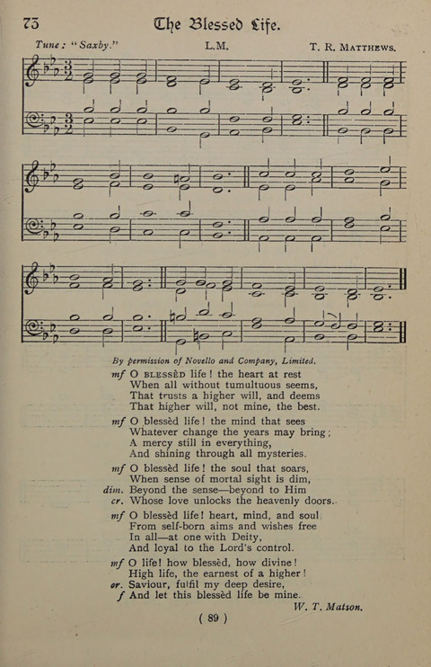The Y.M.C.A. Hymnal: specially compiled for the use of men page 89