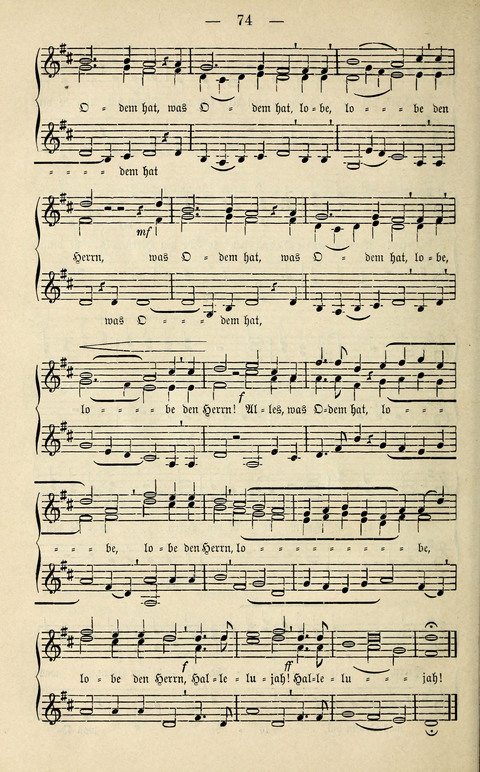 Zwei- und dreistimmige geistliche Lieder und Choräle: zum Gebrauch der Schwestern des Stuttgarter Diakonissenhauses, der Jungfrauen- und ähnlicher Vereine (2. Auflage) page 74