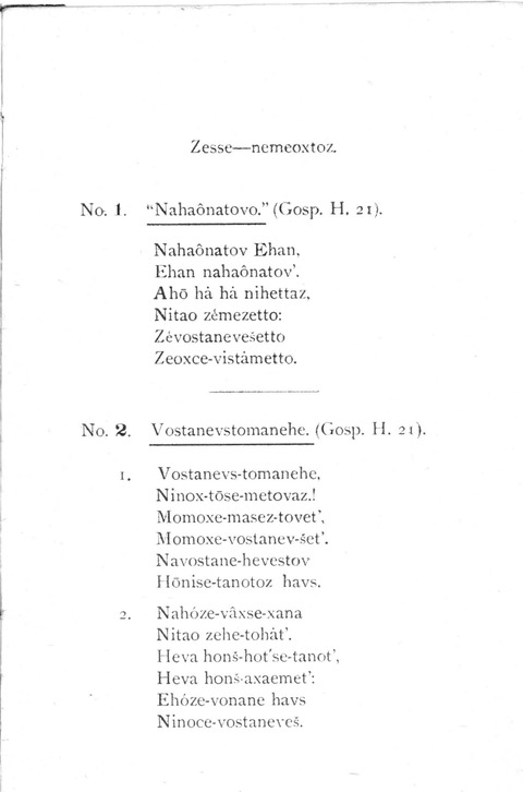 Zesse-nemeoxtoz=(Cheyenne Songs) page 1