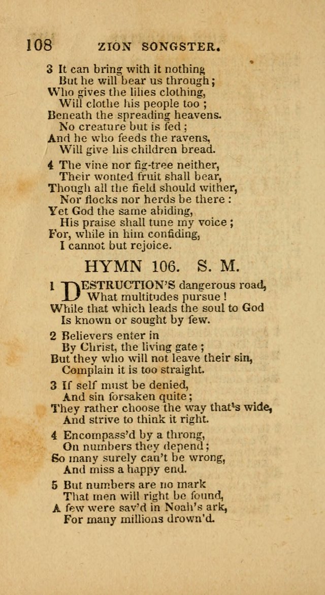 The Zion Songster: a Collection of Hymns and Spiritual Songs, generally sung at camp and prayer meetings, and in revivals of religion  (Rev. & corr.) page 111