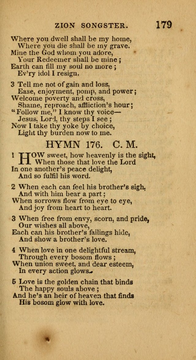 The Zion Songster: a Collection of Hymns and Spiritual Songs, generally sung at camp and prayer meetings, and in revivals of religion  (Rev. & corr.) page 182