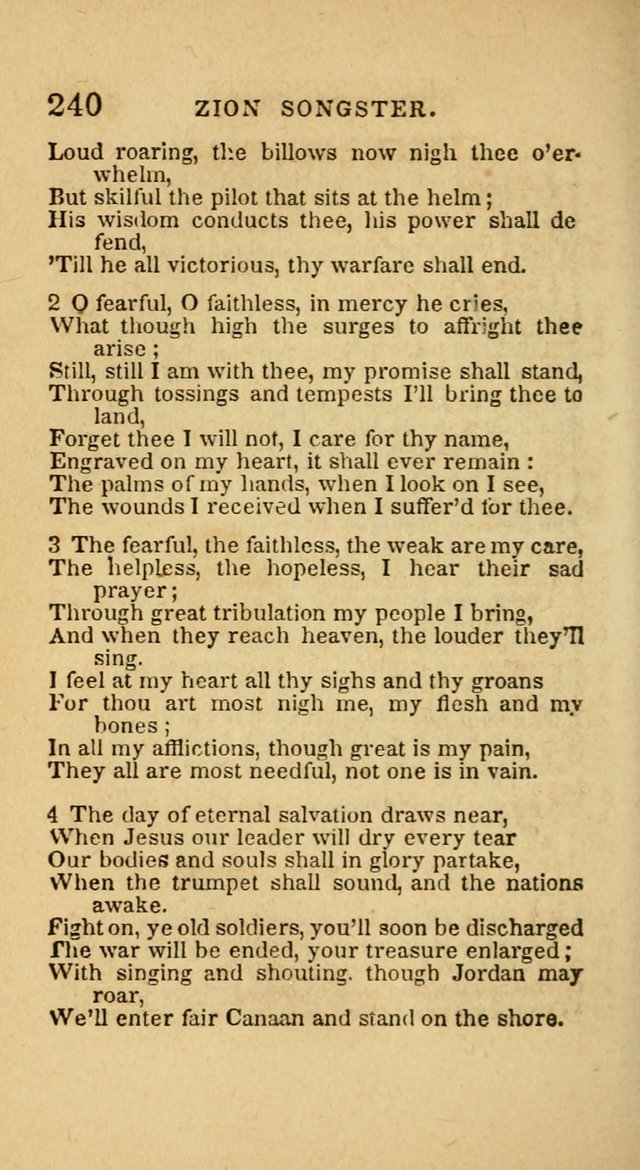 The Zion Songster: a Collection of Hymns and Spiritual Songs, generally sung at camp and prayer meetings, and in revivals of religion  (Rev. & corr.) page 243