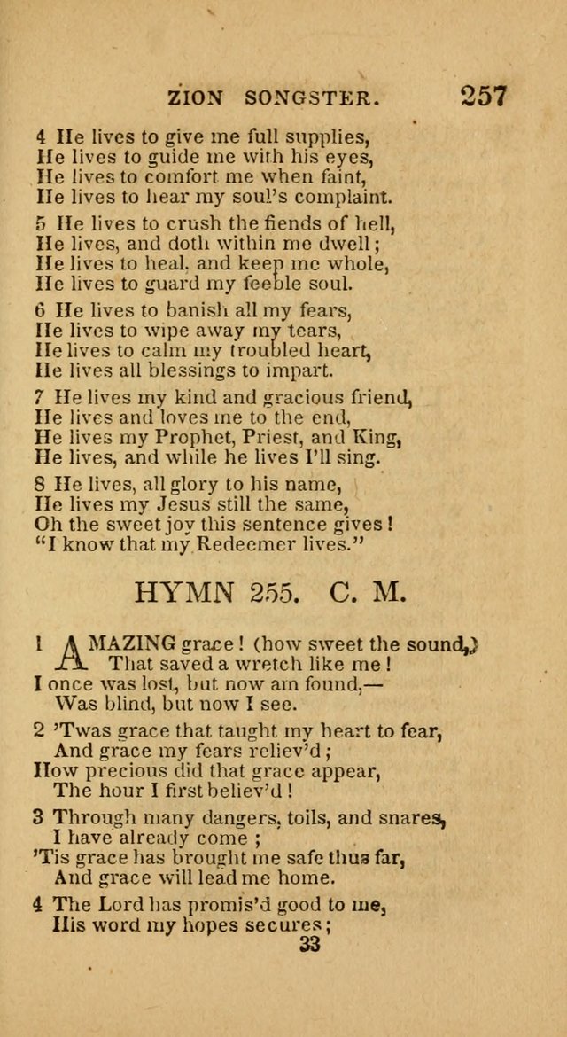 The Zion Songster: a Collection of Hymns and Spiritual Songs, generally sung at camp and prayer meetings, and in revivals of religion  (Rev. & corr.) page 260