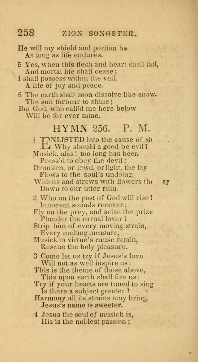 The Zion Songster: a Collection of Hymns and Spiritual Songs, generally sung at camp and prayer meetings, and in revivals of religion  (Rev. & corr.) page 261