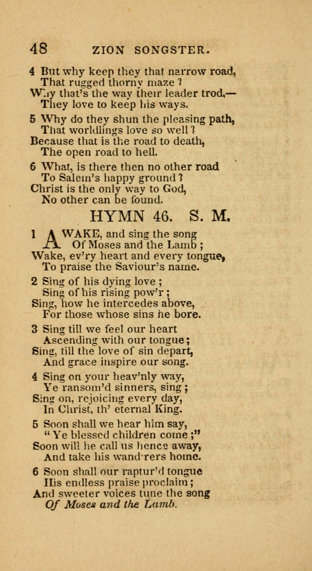The Zion Songster: a Collection of Hymns and Spiritual Songs, generally sung at camp and prayer meetings, and in revivals of religion  (Rev. & corr.) page 51