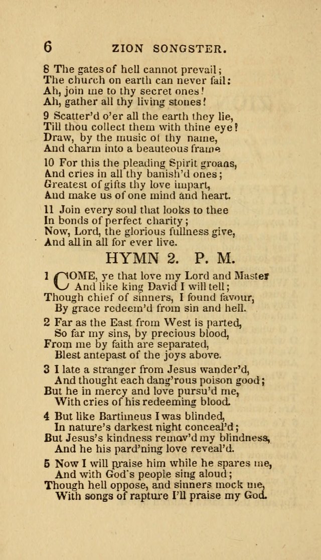 The Zion Songster: a Collection of Hymns and Spiritual Songs, Generally Sung at Camp and Prayer Meetings, and in Revivals or Religion  (95th ed.) page 13